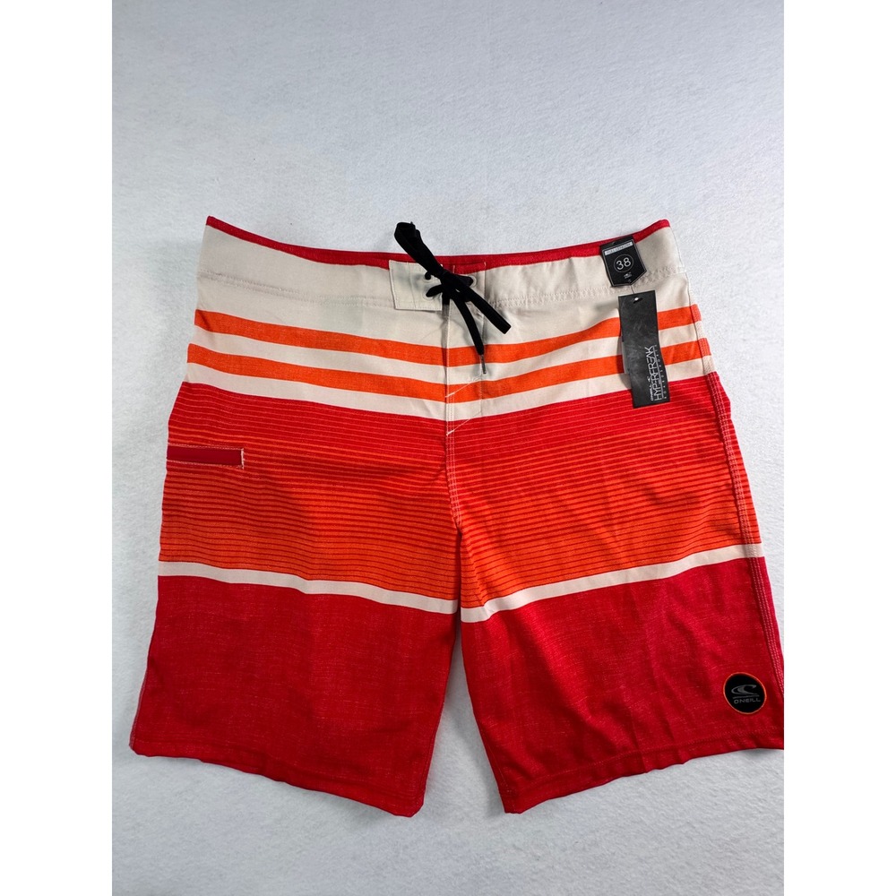 O'Niell NEW Hyperfreak Heist Red Striped Board Shorts Mens 38 15106108-R38